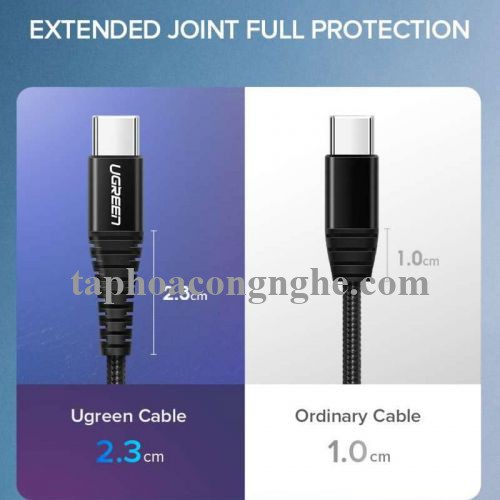 Ugreen 70560 50cm Cáp dữ liệu USB Type-C sang USB 2.0 màu đen truyền dữ liệu từ máy tính ra điện thoại dài 0.5M US301 30070560